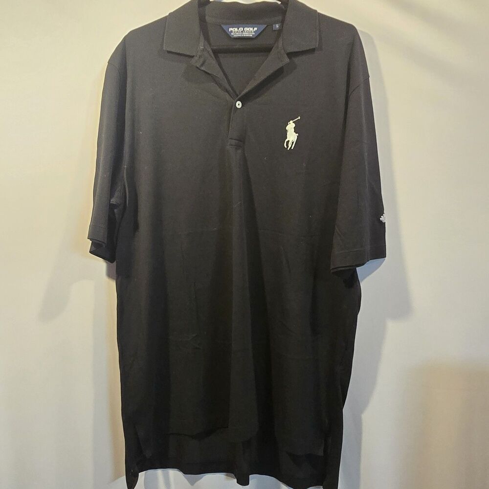 Polo Golf Ralph Lauren Shirt Torrey Pines Mens Large Black‎ SS Pique Polo Logo
